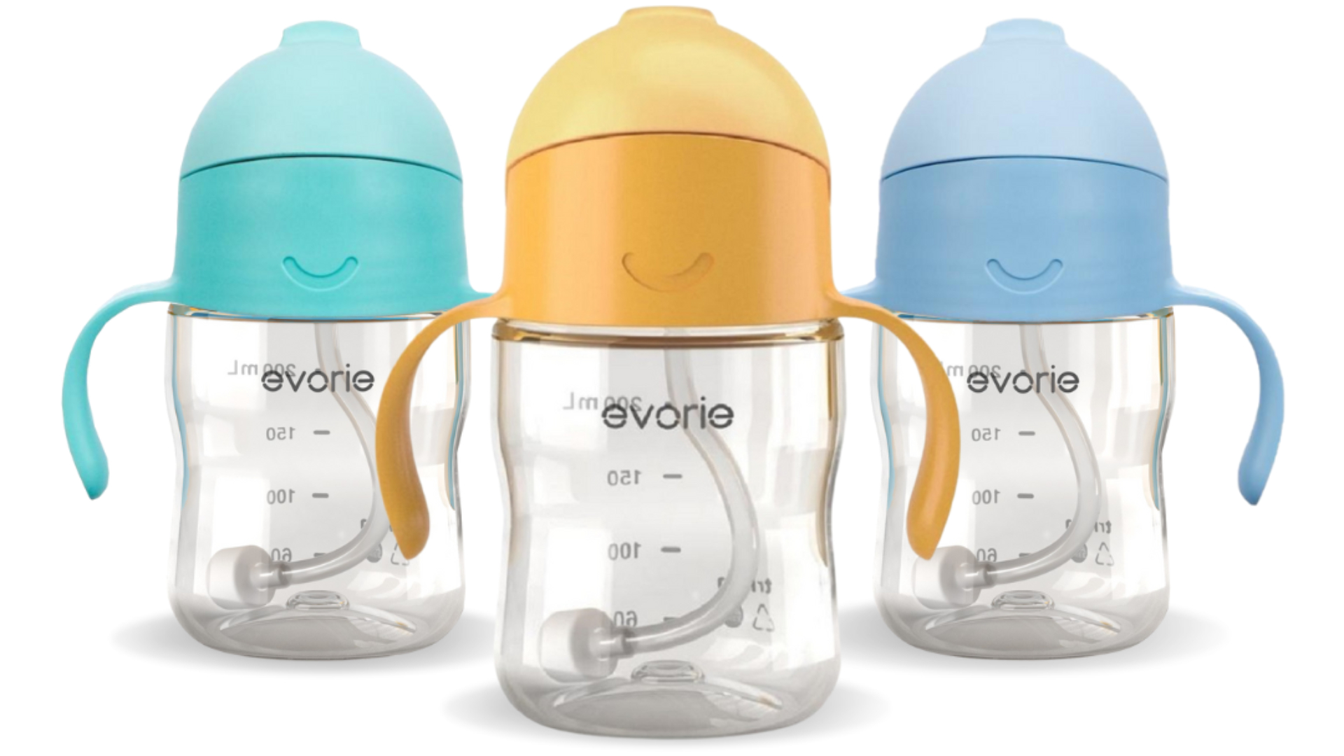 Evorie Tritan Toddler Sippy Cup with Silicone Straw, Spill-Proof
