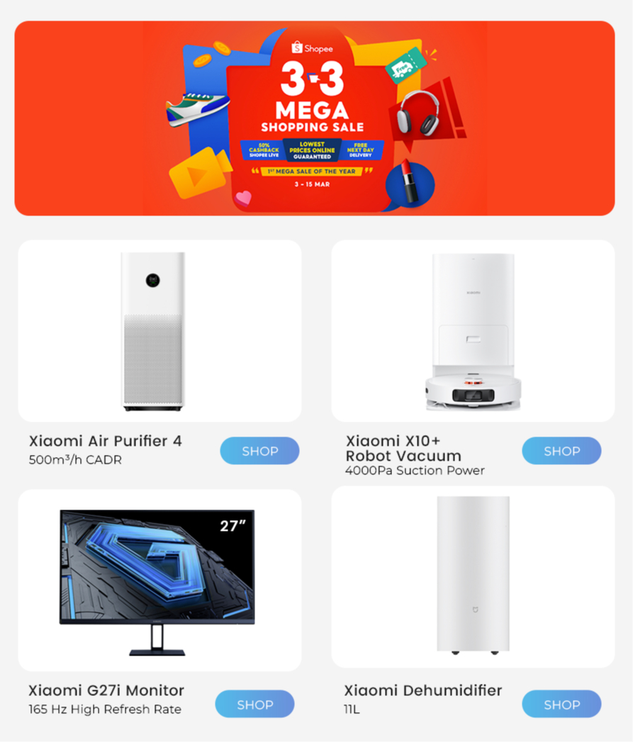 Mi TV Store, Online Shop Mar 2024 Shopee Singapore