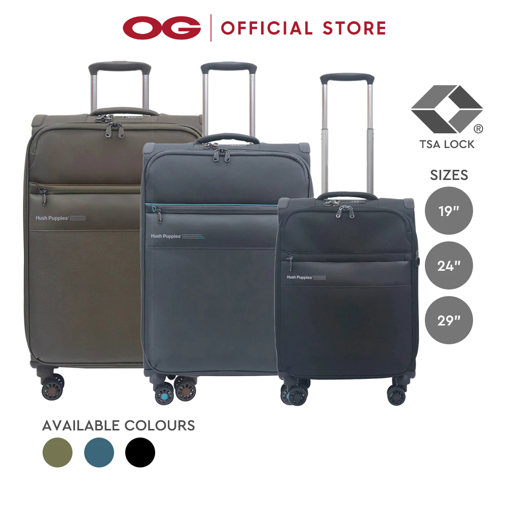 Hush puppies store luggage size