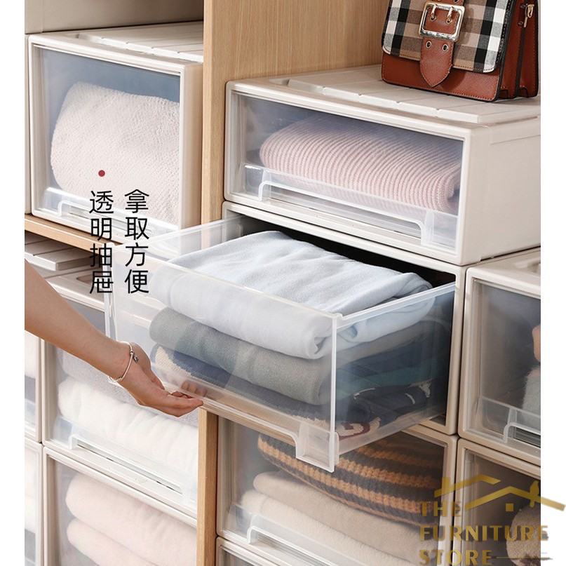 LEVGRY 32L Stackable Clothes Storage Box Modern Drawer Type Plastic  Container PP Collapsible Wardrobe Price in India - Buy LEVGRY 32L Stackable  Clothes Storage Box Modern Drawer Type Plastic Container PP Collapsible