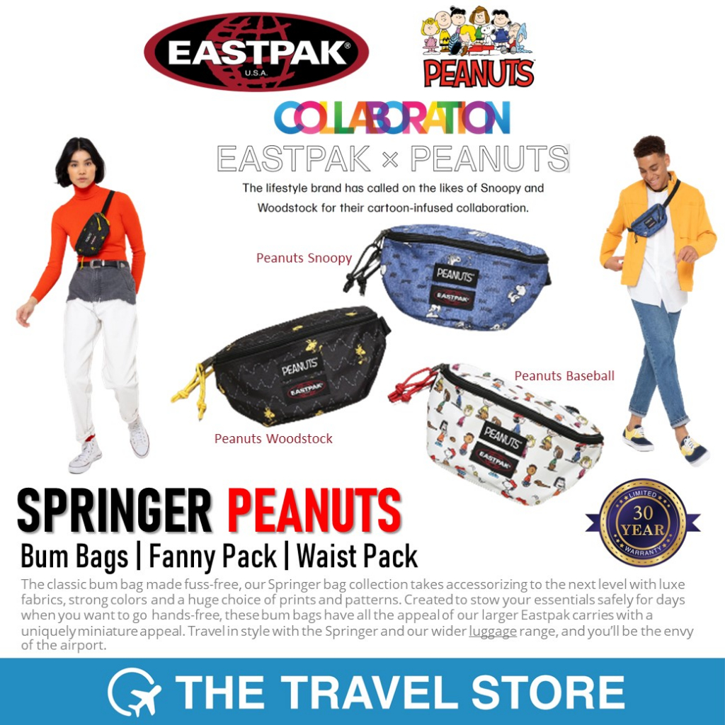 EASTPAK x PEANUTS Springer Bum Bags, Fanny Pack Waist Crossbody Bag Snoopy  Collection