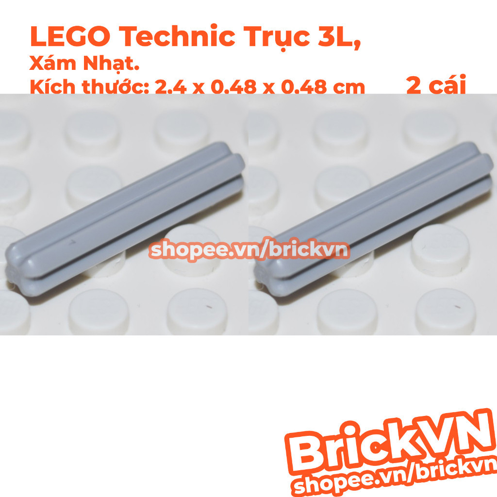 2 Pieces LEGO Technic 3L Shaft Bar 2.4Cm Long In Gray ID 4211815 4519 Shopee Singapore